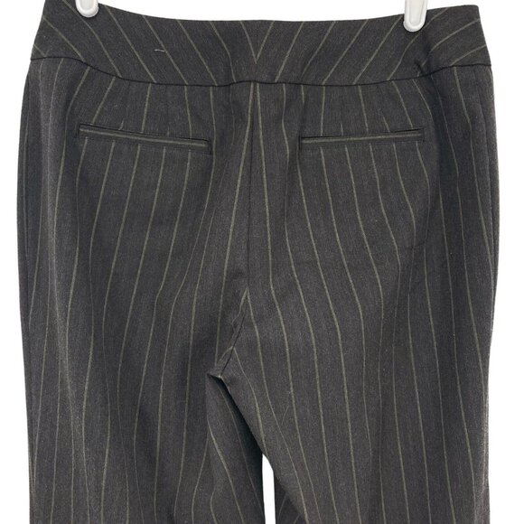 Chico's Women's Striped Dark Grey Pants Size 0.5S US 6 Mid Rise Wide Leg Stretch - Picture 4 of 10